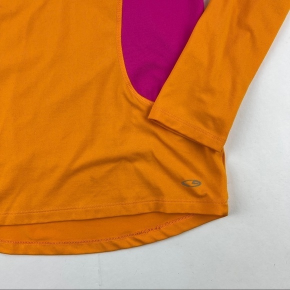 C9 Champion Running Jacket Womens Small Orange Pink Lon gSleeve Quarter Zip - Picture 6 of 9